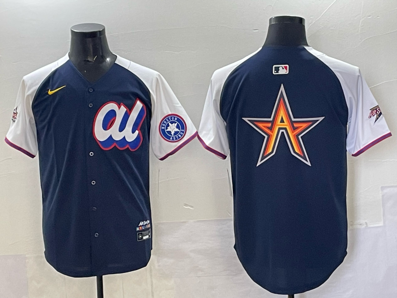 Men 2025 Houston Astros blank Blue All star Nike MLB Jersey 002->houston astros->MLB Jersey